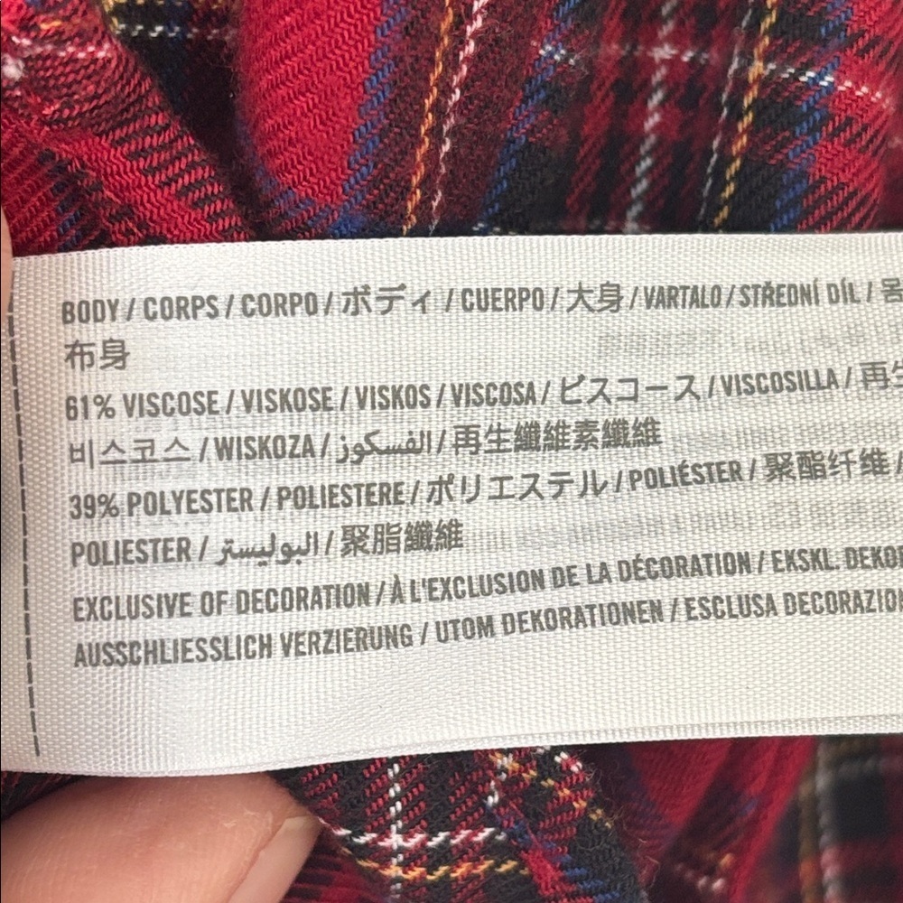 Abercrombie & Fitch Soft A&F Holiday Red Flannel Plaid women’s Shirt S - Picture 6 of 8